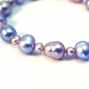 Zoetwater parel armband Blauw Zwart
